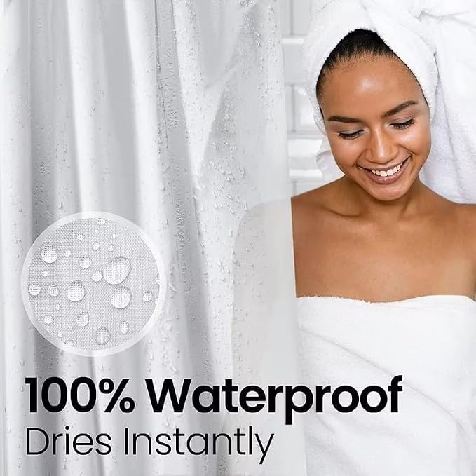LiBa Bathroom Shower Curtain Waterproof Plastic Shower Curtain Premium PEVA - Image 5