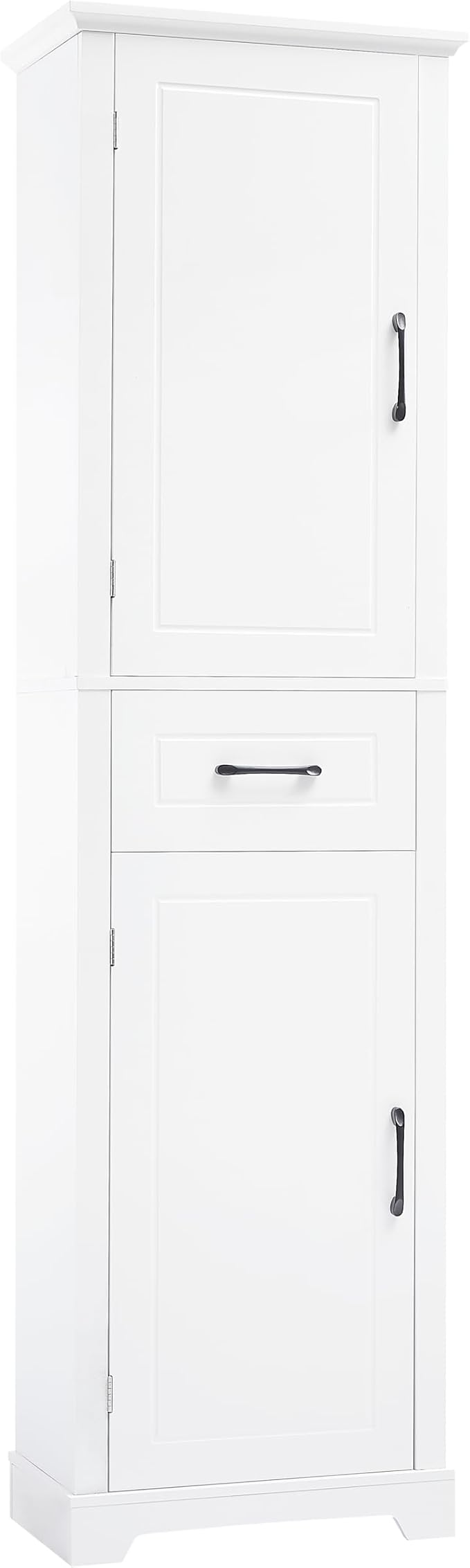 Slim Bathroom Storage Cabinet, Wood Tall Narrow White Bathroom Storage Cabinet - Image 8