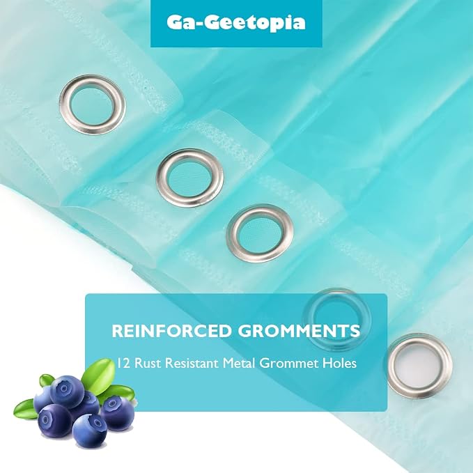 Ga-Geetopia EVA 3D Teal Pearl Water Cube Plastic Shower Curtain Liner - Image 2