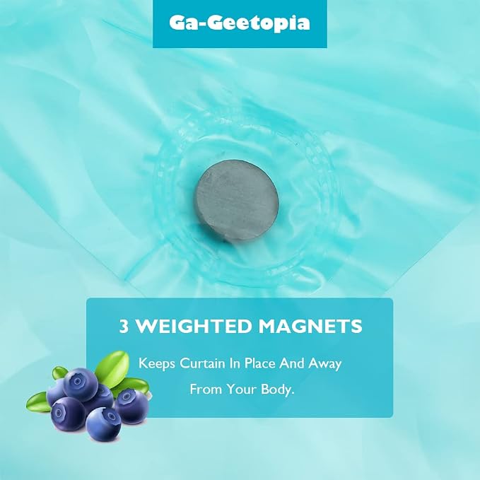 Ga-Geetopia EVA 3D Teal Pearl Water Cube Plastic Shower Curtain Liner - Image 3