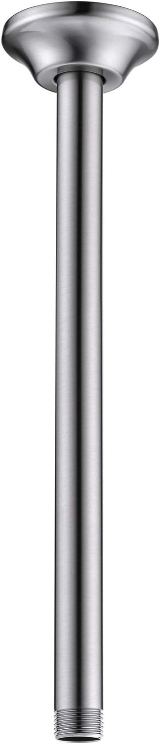 BESTILL 12 Inch Ceiling Mount Rain Shower Head Arm and Flange, Brushed Nickel by BESTILL