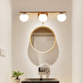New Bathroom Vanity Light Fixtures 3 Lights Brushed Brass Glass Shade Modern by Enjoyyourhealthylife