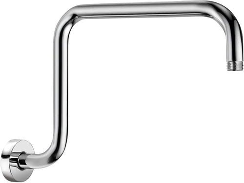 13 Inch S shaped Shower Arm, Stainless Steel Wall-Mounted High Rise Shower Head by Kaphome