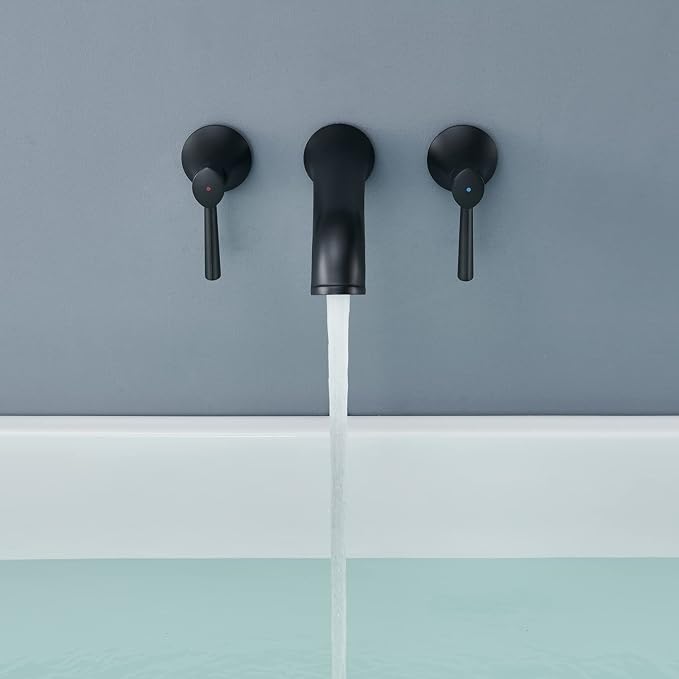 Tub Faucet Wall Mount Roman Tub Filler Black Brass Bathtub Faucets - Image 9