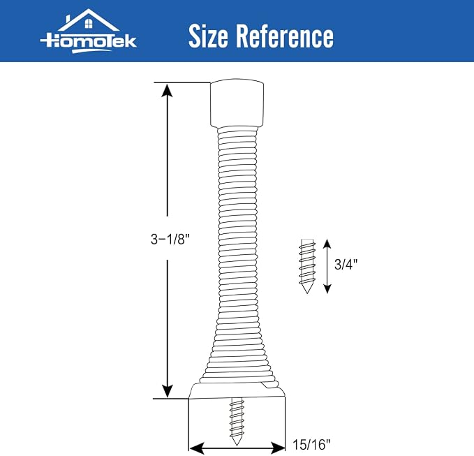 HOMOTEK 12 Pack Spring Door Stops, 3-1/8” Heavy Duty Door Stop - Image 4