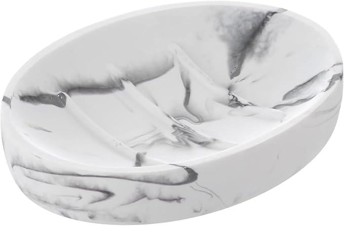 2 Pack Resin Soap Dish, Marble Look Soap Holder Shower Soap Dishes - Image 7