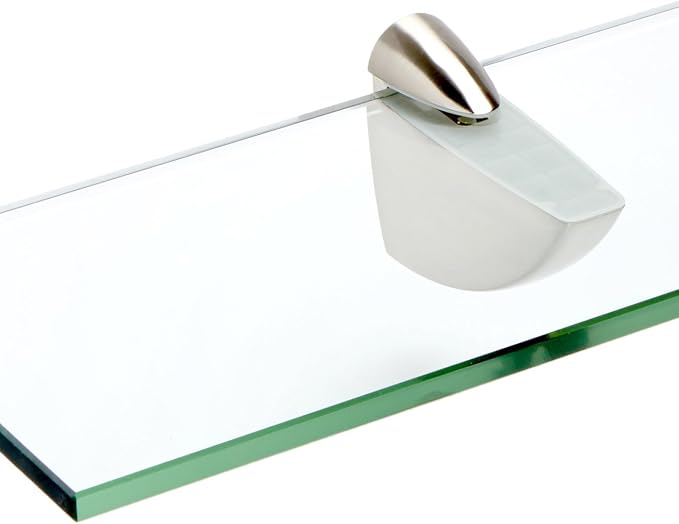 Spancraft Glass O-12x27-Brushed Steel Oriole Glass Shelf, Brushed Steel - Image 2