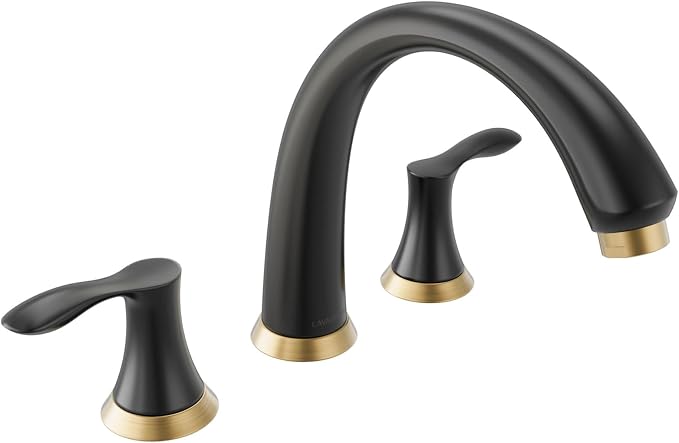 Black Gold Roman Tub Faucet, Lava Odoro 8 inch Widespread Bathtub Faucet by LavaOdoro