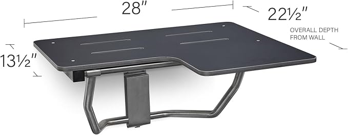 Seachrome 28" x 22.5” Black Reversible Folding Transfer Tub/Shower Seat - Image 2