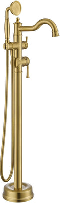 Free Standing Tub Faucet, Qinkell Classic Elegant Gooseneck Freestanding by QinkellSanitaryWare