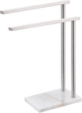 Free Standing Towel Rack Brushed Nickel 2-Tier Hand Towel Bars by AONEON