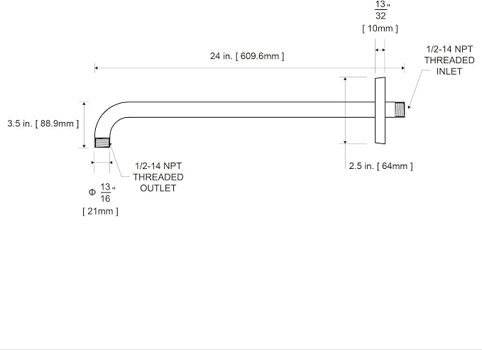 OFFO Shower Arm with Flange, 24 in Oil Rubbed Bronze Wall Mount Replacement - Image 7