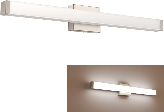 Bathroom Vanity Light Brushed Nickel Square LED 24 inch 14W 4000K Natural White - Image 2