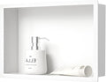 Stainless Steel Shower Niche 18" X 12" White No Tile Needed Niche Shower by Bernkot