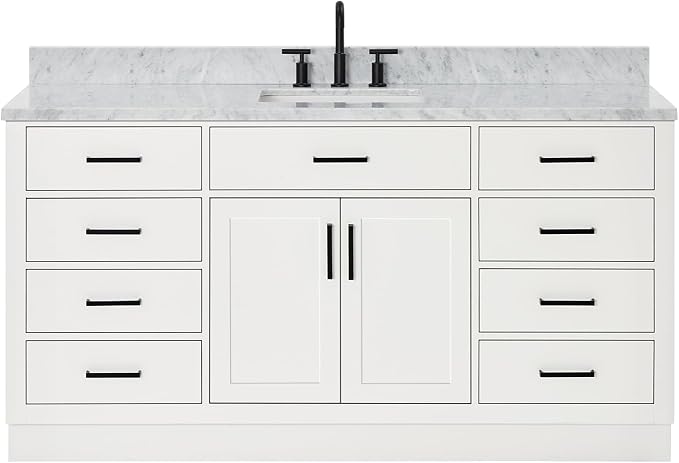 ARIEL 67" White Bathroom Vanity - Image 9