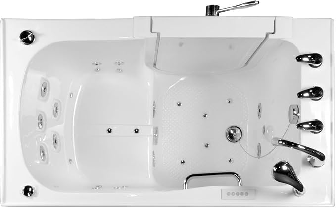 Ella Capri 30"x52" Acrylic Air and Hydro Massage and Heated Seat Walk-In Bathtub - Image 16