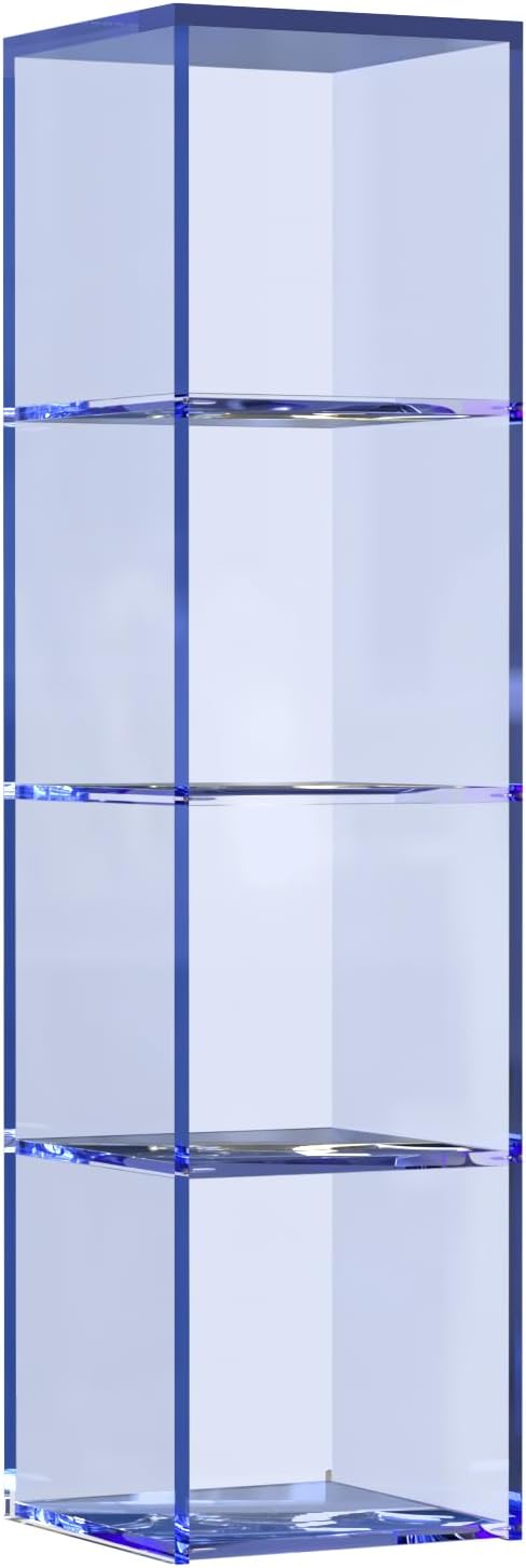 42.5" Acrylic Bookcase, 4-Tier Floor Standing Clear Acrylic Bookshelf, Sturdy - Image 3