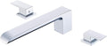 SITGES Minimalist Square-Shaped Bathtub Faucet, 2-Handle Widespread Roman Tub by SITGES