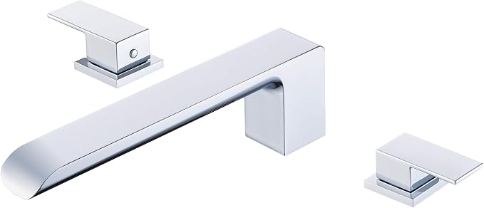 SITGES Minimalist Square-Shaped Bathtub Faucet, 2-Handle Widespread Roman Tub by SITGES