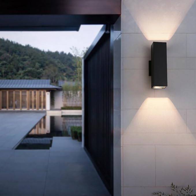 Cerdeco Aluminum Modern Outdoor Wall Light, Exterior Outdoor Wall Sconce Up - Image 4