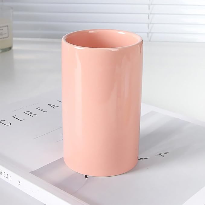 Pink Toothbrush Holder, Ceramic Bathroom Tumbler Cups, Toothbrush Cup, Bathroom - Image 7