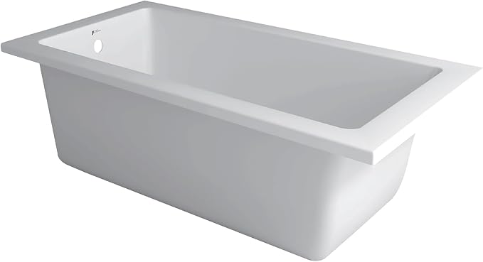 Fine Fixtures Drop In White Soaking Bathtub, Fiberglass Acrylic Material - Image 2