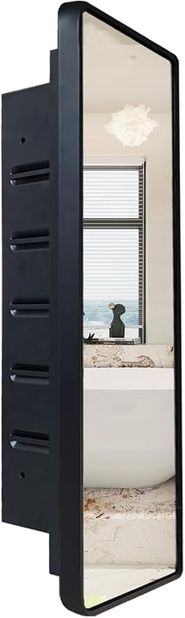Black Medicine Cabinet 16x20 inch, Bathroom Mirror - Image 8