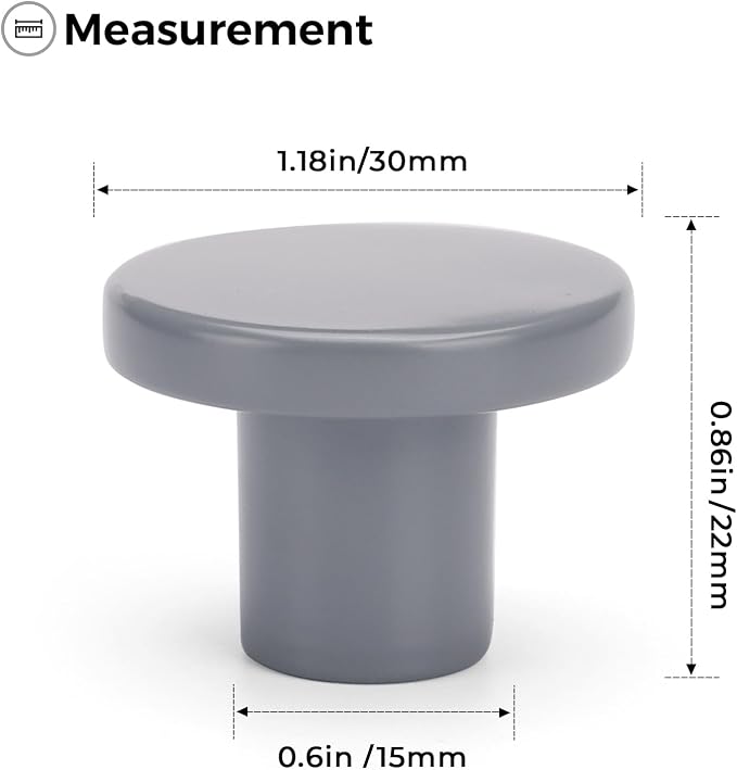 Ravinte 30 Pack Cabinet Knobs Grey Kitchen Cabinet Knobs Round Dresser Drawer - Image 3