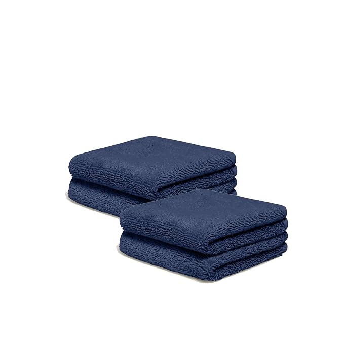Italic Serene Ultraplush Cotton Washcloth Towel Set, 4 Soft Face Towels by Italic