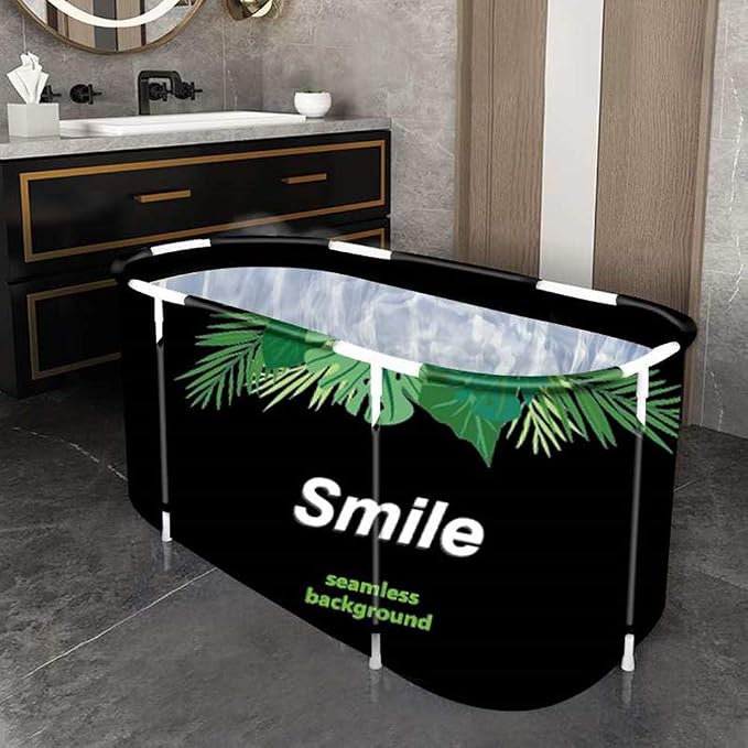 BDL Portable Bathtub for Adult 47" Large Foldable Soaking Bath Tub for Shower by BDL