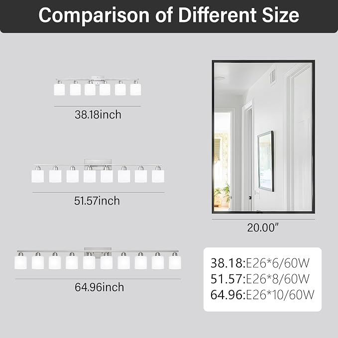 Brushed Nickel Bathroom Vanity Light - Image 5