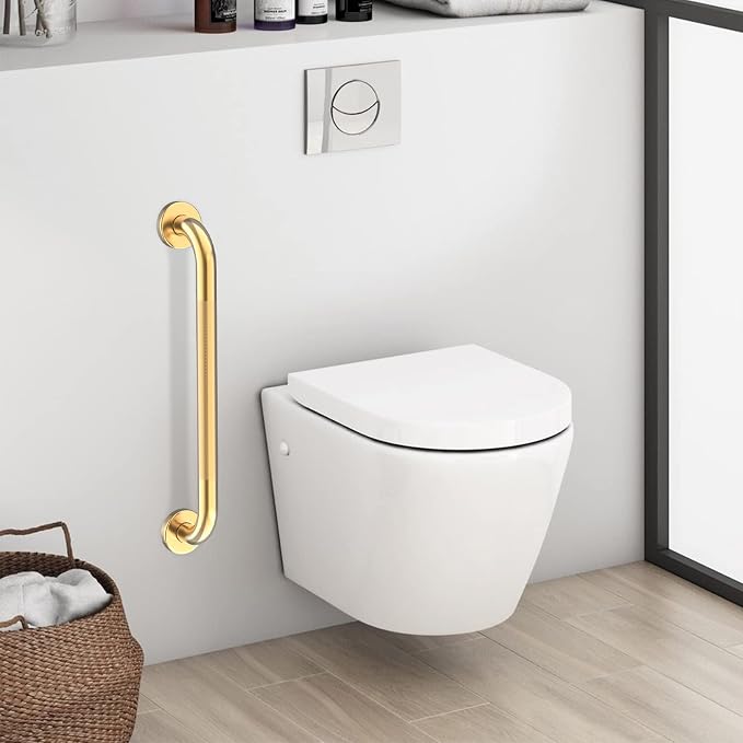 24 Inch Anti Slip Shower Grab Bar Gold, Munzong 2 Pack Bathroom Grab Bar - Image 6