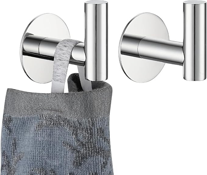 JQK Self Adhesive Towel Hook Chrome, No Drill Stick on Coat Robe Clothes Wall by Homeimprovement