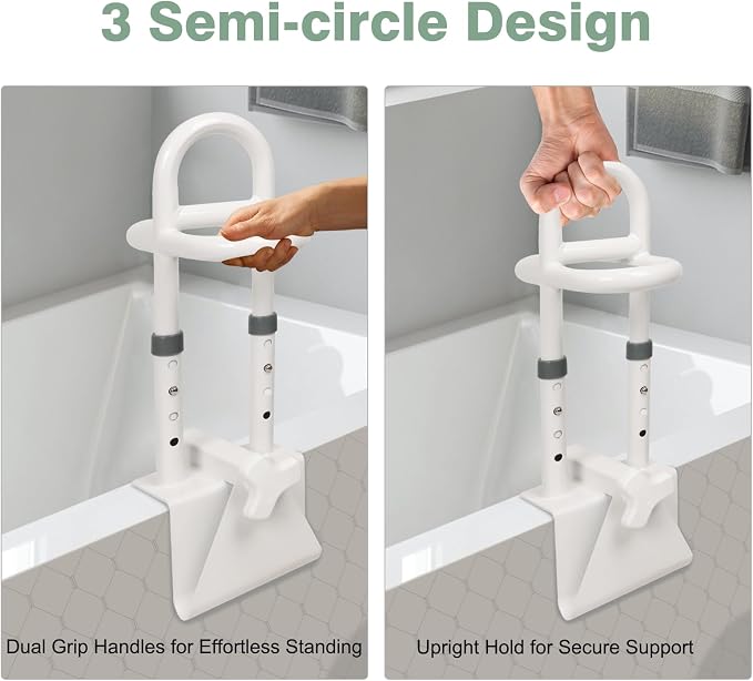 YEEGO DIRECT Bathtub Safety Rail, Height Adjustable Shower Bathtub Grab Bars - Image 2