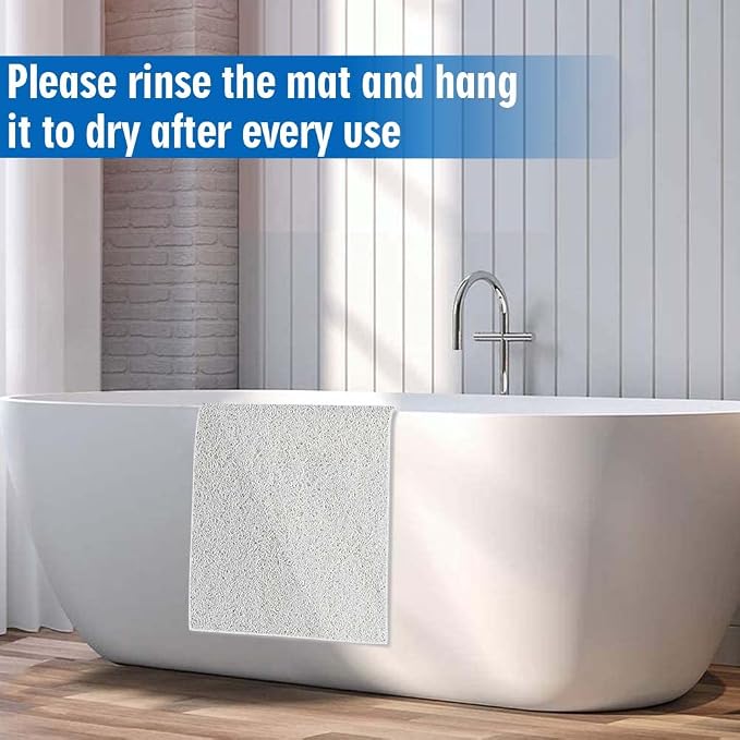 godehone Shower Mats Non Slip Without Suction Cups, PVC Loofah Bathroom Mats - Image 5