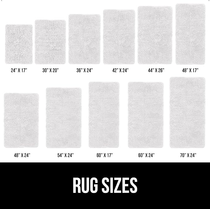 GORILLA GRIP Bath Rug Mat 44x26, Thick Soft Absorbent Chenille, Quick Dry - Image 2