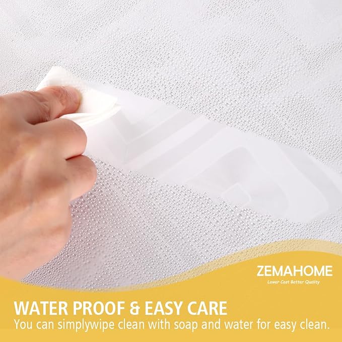 Thin 3D EVA Shower Curtain Liner Geometric, 72x72 Premium Light Weight Clear - Image 5