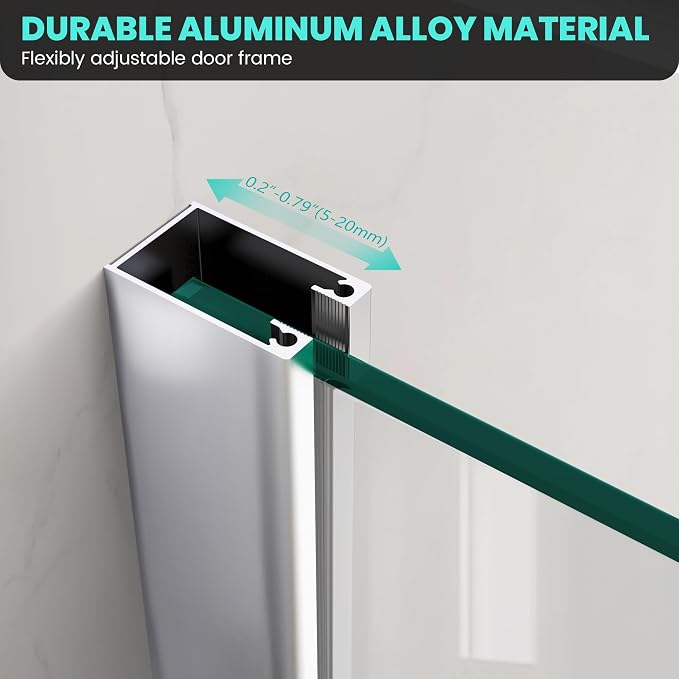 Glass Shower Panel 36" W x 62" H Frameless Bathtub Shower Door Bathtub Panel - Image 4