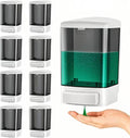 8-Pack Soap Dispenser Wall Mount 1000ml–Commercial Heavy-Duty Plastic Liquid by CATTREES