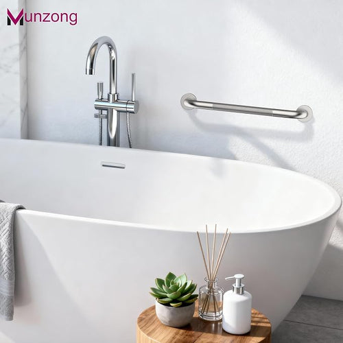 12 Inch Anti Slip Grab Bars for Wall, Munzong Stainless Steel Bathroom Grab - Image 2