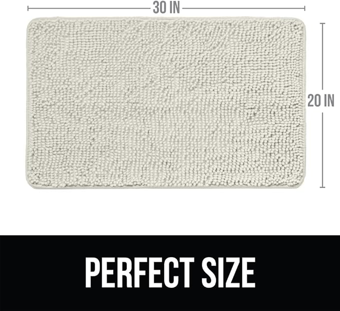 KANGAROO Bathroom Rugs, Chenille Soft Absorbent Bath Rug, Shaggy Shower Mat - Image 2
