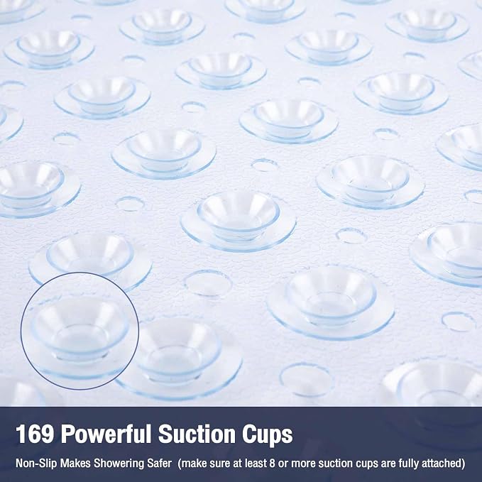 Clear Square Shower Mat Bathtub Mat Non Slip 21x21 Inch, Square Bath Mat - Image 4