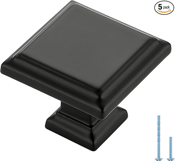 Ravinte Hardware 5 Pack Kitchen Cabinet Pulls Square Drawer Single Hole Handles by RavinteHardware