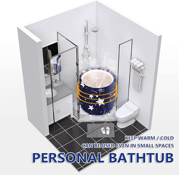 BESTHLS Foldable Bathtub Portable Soaking Bath Tub, Eco-Friendly Bathing Tub - Image 3