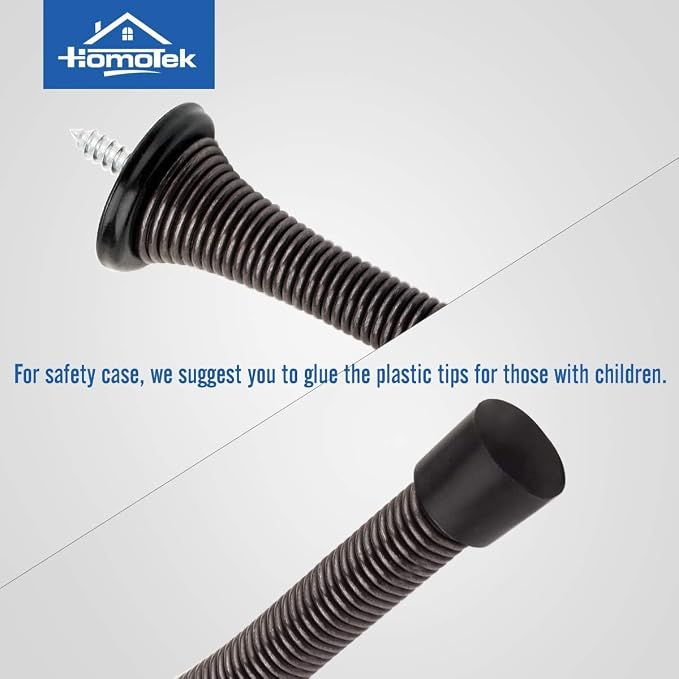 HOMOTEK 20 Pack Oil Rubbed Bronze Spring Door Stops, 3-1/8” Heavy Duty Door Stop - Image 4