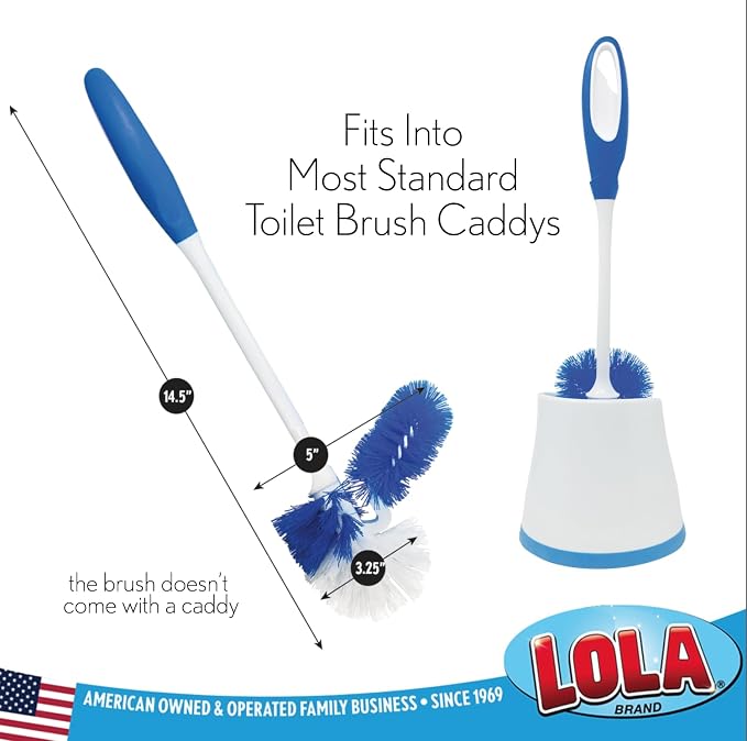 LOLA Classic Toilet Brush w/Under-The-Rim Scrubber, 4 Pack, Deep Cleans The - Image 4