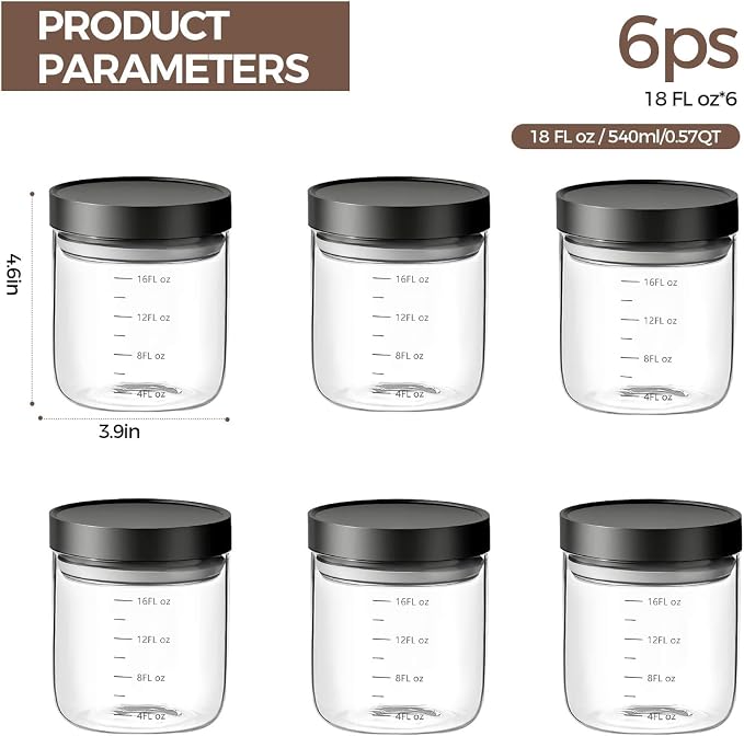 Danbark Set of 6 18oz Airtight Glass Storage Canisters - Image 3