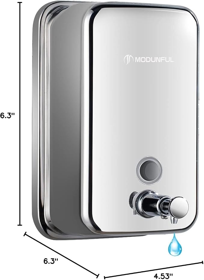 Stainless Steel Soap Dispenser for Home – 16.9oz Wall Mount, Anti-Leak Pump - Image 7
