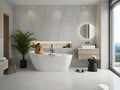 Freestanding Bathtub 67 inch Acrylic Oval Soaking Tub – All-White Design by Homfan