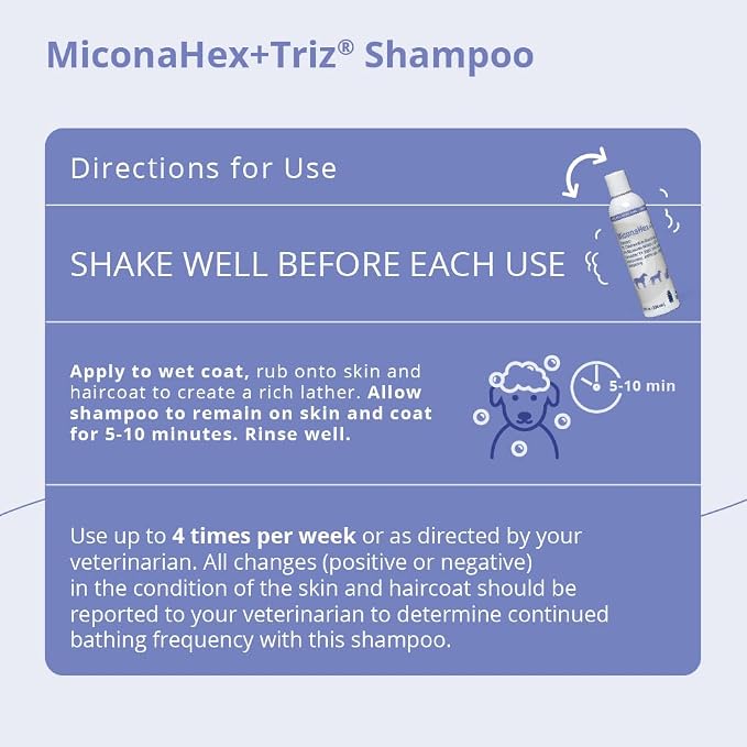 MiconaHex+Triz Shampoo for Dogs, Cats and Horses, 8 oz - Image 3